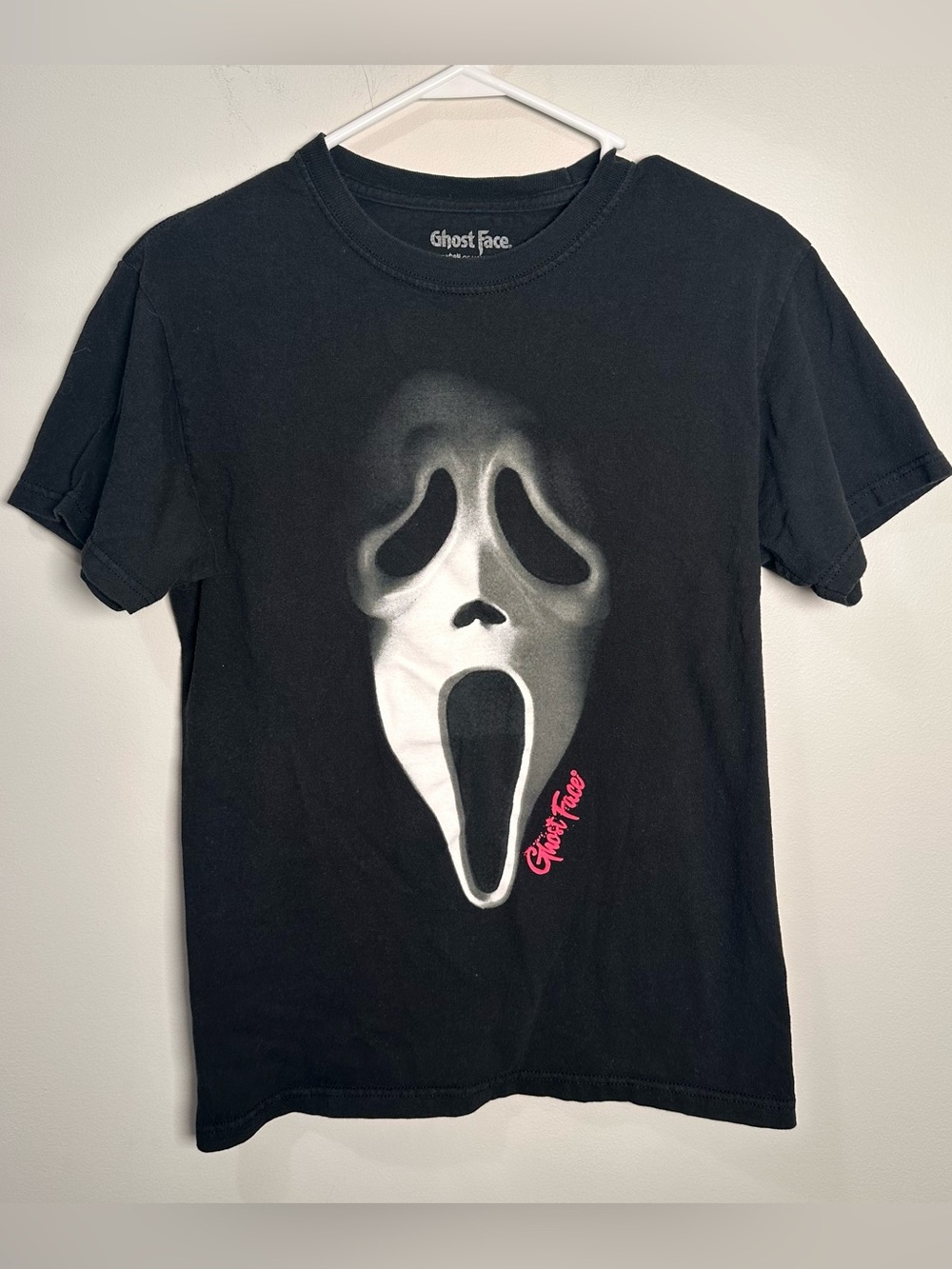 Ghost Face Graphic Tee in Black with White Mask